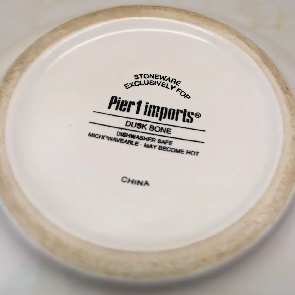 Pier One Dusk Bone vintage crackleware cereal/soup bowls set 2‎